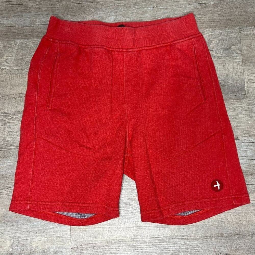 Relwen Mens Red SurfMesh Sprint Sweat Shorts Cotton Gym Athletic Size Small